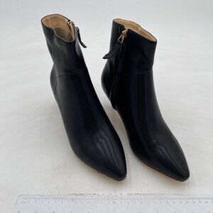 Black Chic Low Heel Ankle Boots Pointed Toe Side Zipper Prom Party Short Bootie